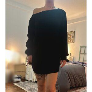 Intermix Wool Cashmere Sweater Dress - Black